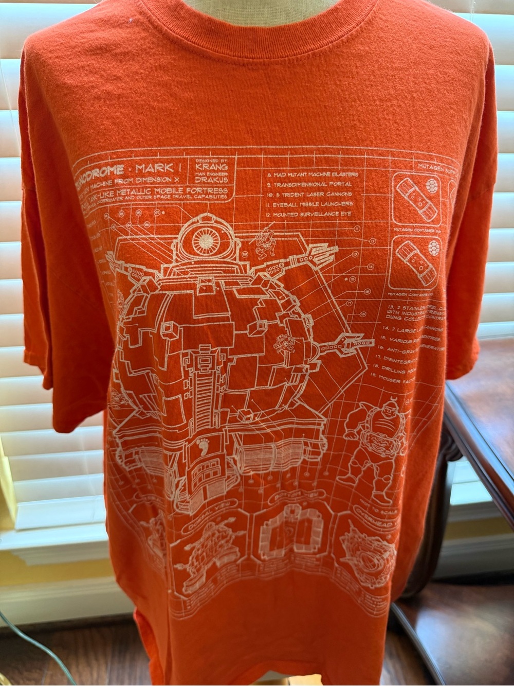 Teenage Mutant Ninja Turtle Orange Graphic Blueprint Tee Unisex